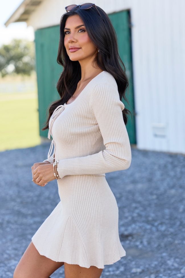 A Little Lovely Tie Front Sweater Cardigan
