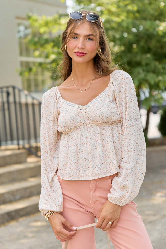 A Lovely Day Woven Long Sleeve Top