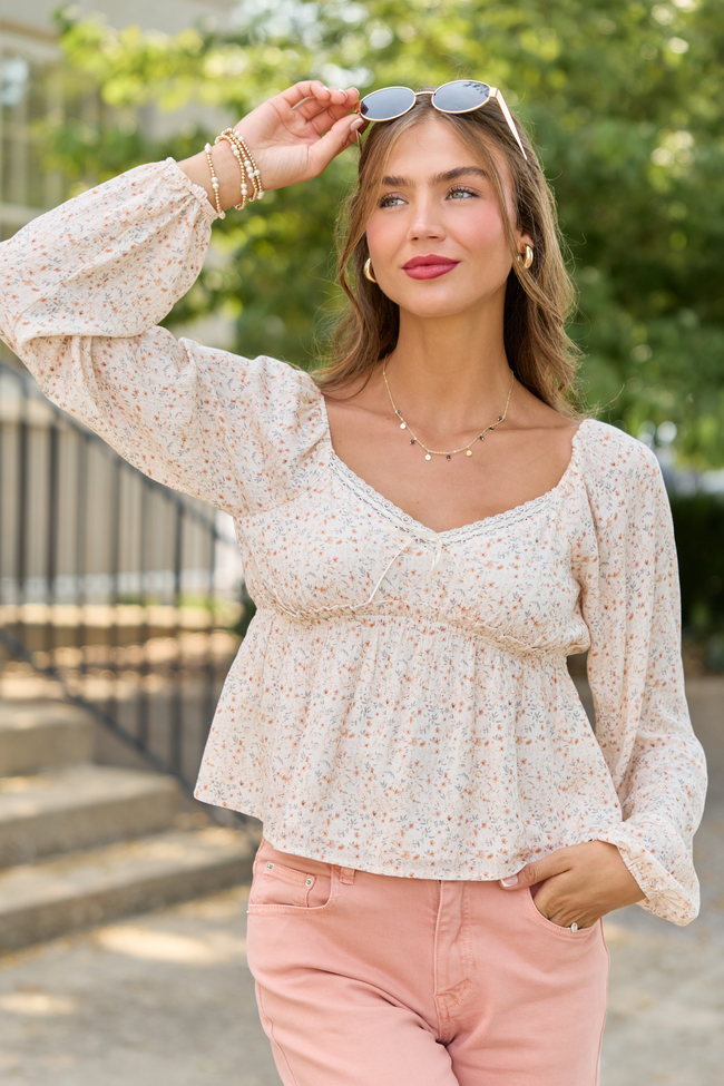 A Lovely Day Woven Long Sleeve Top