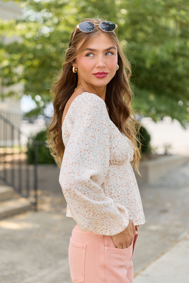 A Lovely Day Woven Long Sleeve Top
