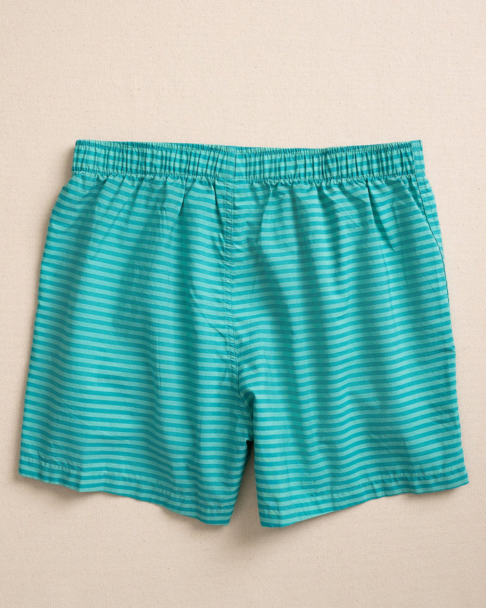 The back view of the Southern Tide Aberdeen Stripe Boxer by Southern Tide - Spruce Shade