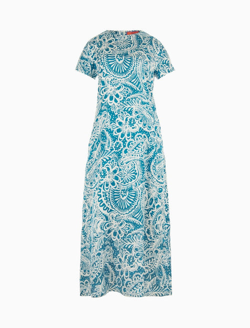 Abito lungo donna viscosa libellula fantasia fiore paisley - Gallo 1927 - Official Online Shop