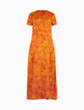 Abito lungo donna viscosa narciso fantasia fiore macro - Gallo 1927 - Official Online Shop