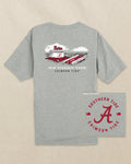 The back view of the Southern Tide Alabama Crimson Tide Beach Cornhole Heather T-Shirt by Southern Tide - Heather Grey