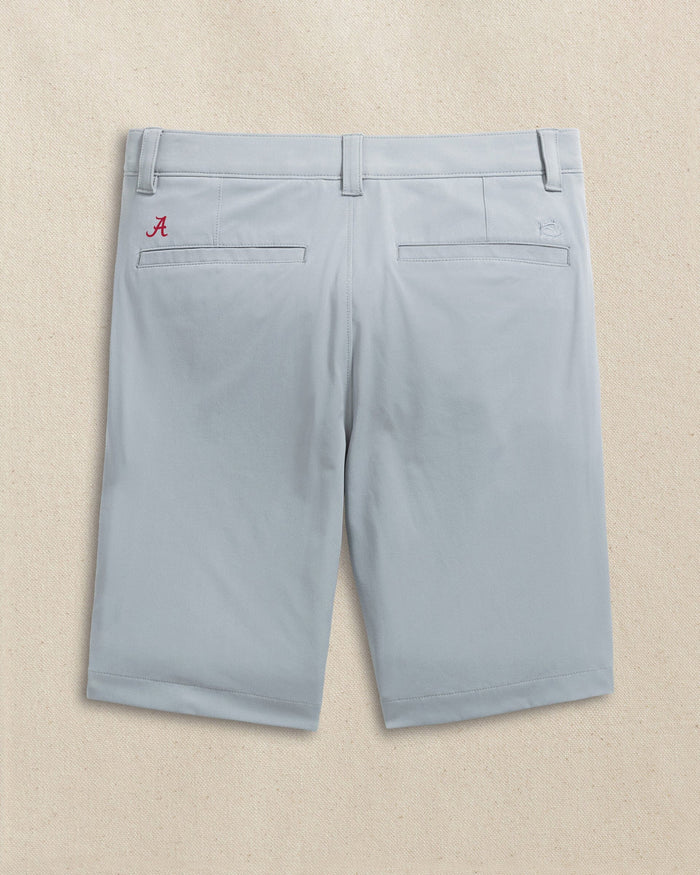 The back view of the Southern Tide Alabama Crimson Tide brrr°®-die 8" Performance Short by Southern Tide - Steel Grey