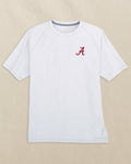 The front view of the Southern Tide Alabama Crimson Tide brrr°®-illiant Performance T-Shirt by Southern Tide - Platinum Grey