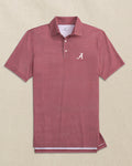 The front view of the Southern Tide Alabama Crimson Tide Driver Dunes Edge Plaid Polo by Southern Tide - Crimson