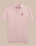 The front view of the Alabama Crimson Tide Driver Spacedye Polo Shirt by Southern Tide - Crimson
