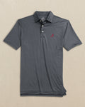 The front view of the Southern Tide Alabama Crimson Tide Driver ST Geo Printed Polo by Southern Tide - Caviar Black