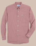 The front view of the Men's Red Alabama Crimson Tide Gingham Button Down Shirt by Southern Tide - Crimson