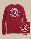 The back view of the Southern Tide Alabama Crimson Tide Ring Badge T-Shirt by Southern Tide - Crimson