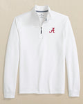 The front view of the Southern Tide Alabama Crimson Tide Schooner Quarter Zip by Southern Tide - Classic White