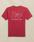 The back view of the Southern Tide Alabama Crimson Tide Skipjack Play Short Sleeve T-Shirt by Southern Tide - Crimson and White