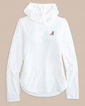 The front view of the Southern Tide Alabama Crimson Tide Women's Linley brrr°®-illiant Hoodie by Southern Tide - Classic White