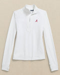 The front view of the Southern Tide Alabama Crimson Tide Women's Runaround Quarter Zip by Southern Tide - Classic White