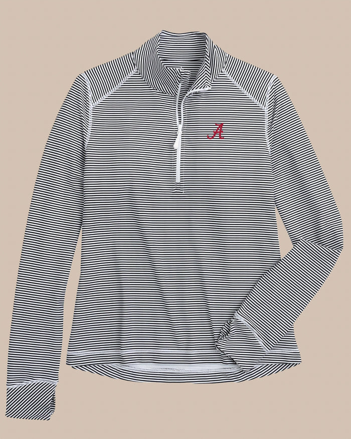 Alabama Crimson Tide Women's Striped Runaround Quarter Zip C_Outerwear Southern Tide