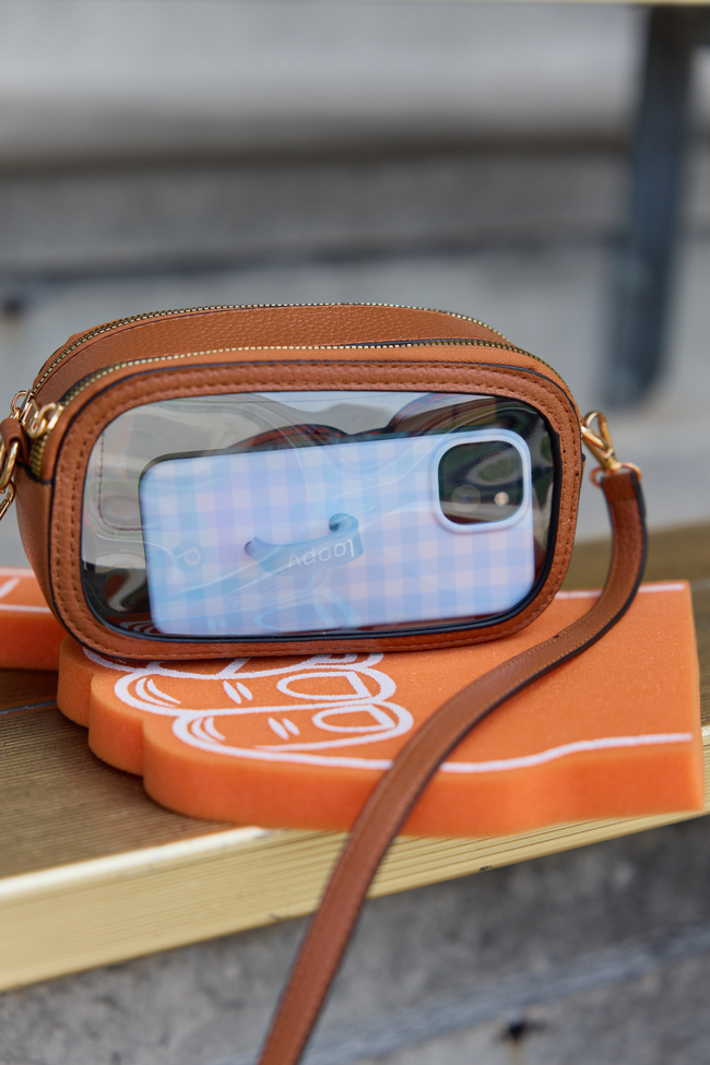 All Access Clear Tan Crossbody Bag