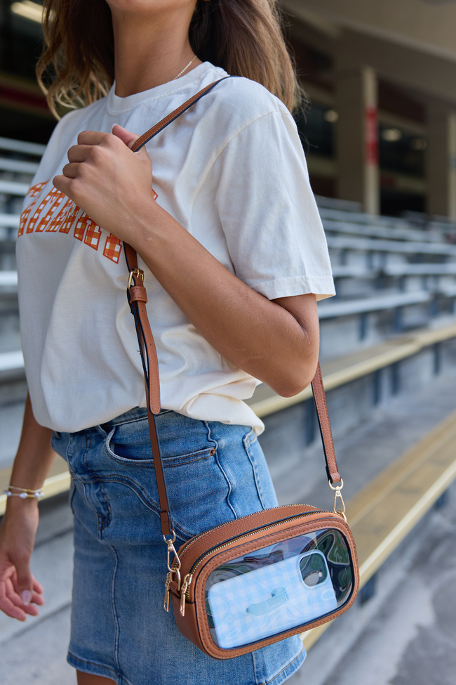 All Access Clear Tan Crossbody Bag