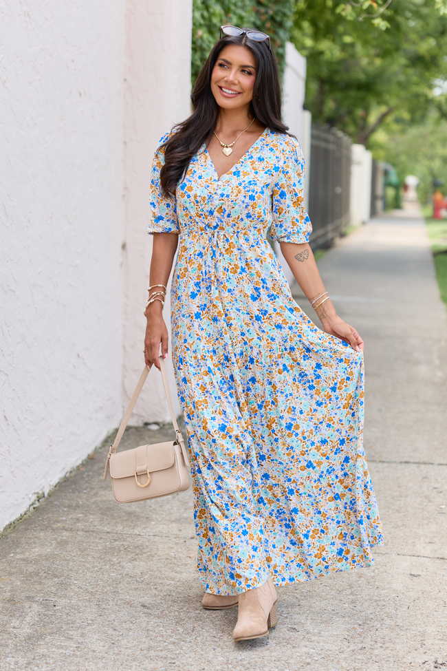 All Along Multi Floral Maxi Dress Blue/Green