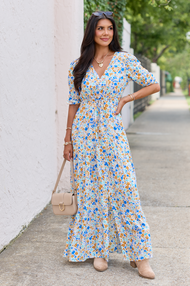 All Along Multi Floral Maxi Dress Blue/Green