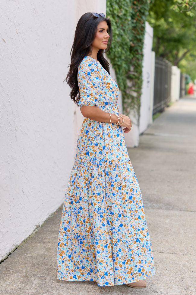 All Along Multi Floral Maxi Dress Blue/Green