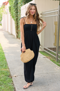 All Around Town Black Gauze Jumpsuit