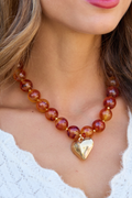 All My Heart Resin Pendant Necklace