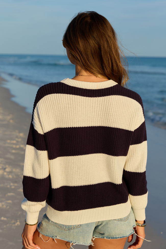 America Black And White Striped Sweater FINAL SALE