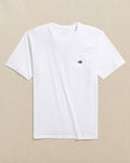 The front view of the Southern Tide Americana Embroidered Short Sleeve T-Shirt by Southern Tide - Classic White