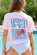 America's Sweetheart Cherry Light Pink Comfort Colors Graphic Tee