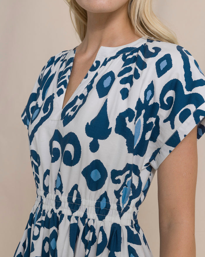 The detail view of the Southern Tide Ana Dolman Sleeve Maxi Dress by Southern Tide - Star White