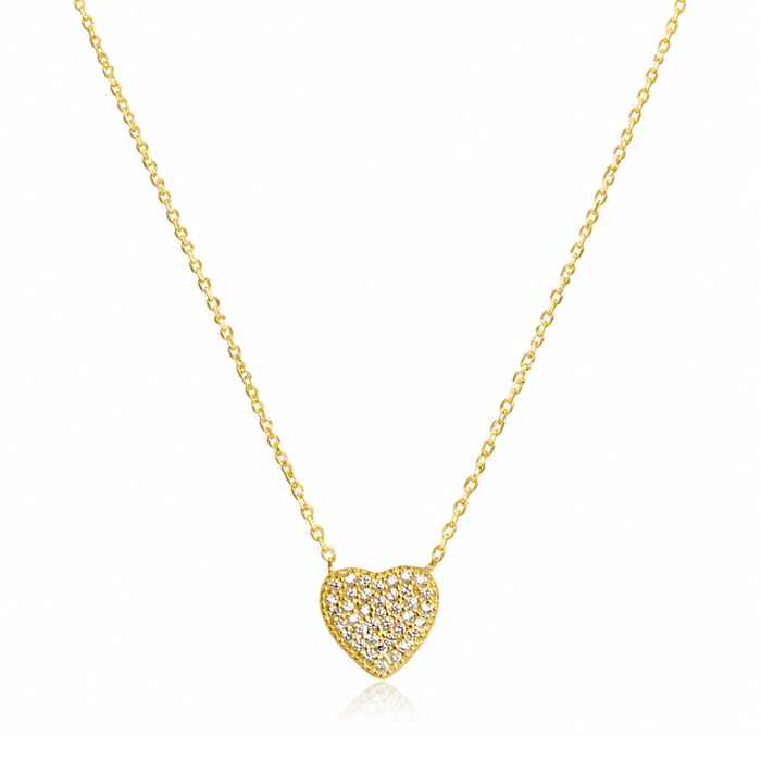 Angelie Diamond Heart Gold Necklace
