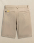 The back view of the Southern Tide App State Mountaineers Birdie 8" Coastal Breeze® Performance Short by Southern Tide - Sandstone Khaki