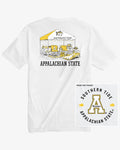 The back view of the App State Mountaineers Tailgate Time T-Shirt by Southern Tide - Classic White