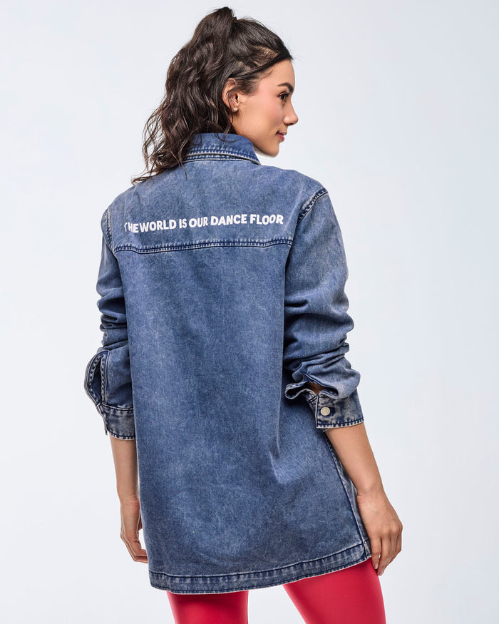 Soft Navy # Apres Zumba Button-Up Shacket