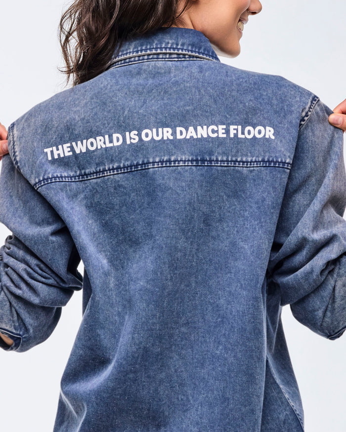 Soft Navy # Apres Zumba Button-Up Shacket