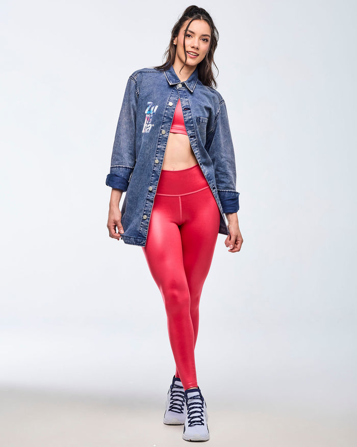 Soft Navy # Apres Zumba Button-Up Shacket