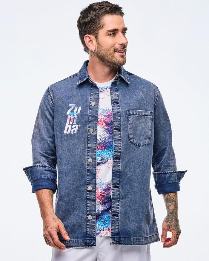 Soft Navy # Apres Zumba Button-Up Shacket