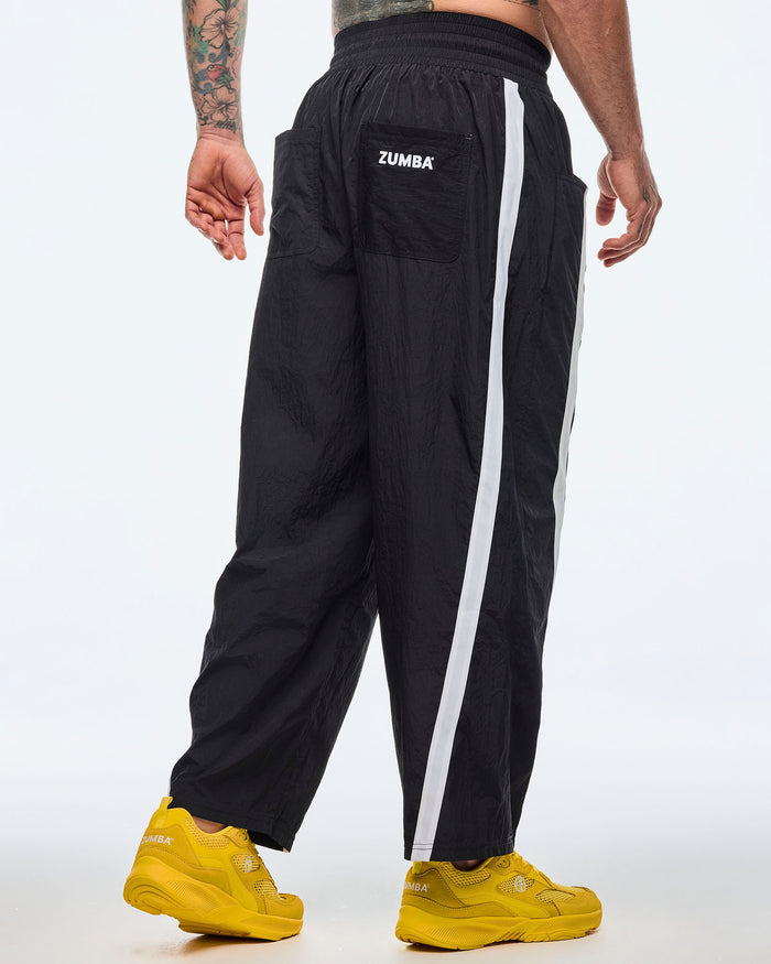 Bold Black # Apres Zumba High Rise Crop Track Pants