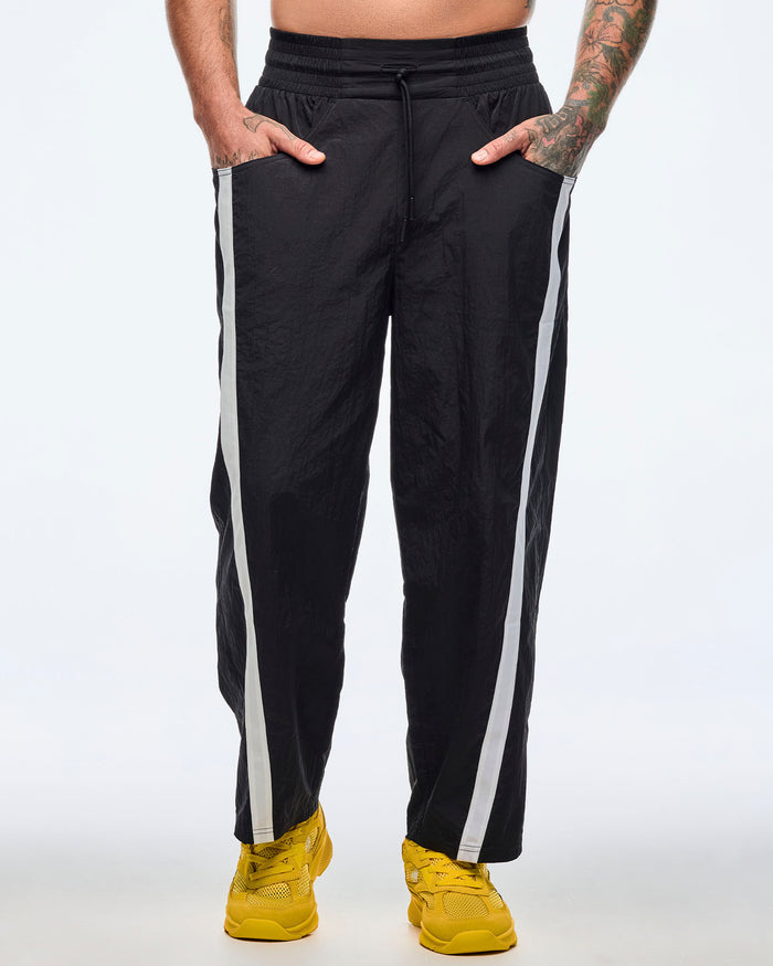 Bold Black # Apres Zumba High Rise Crop Track Pants