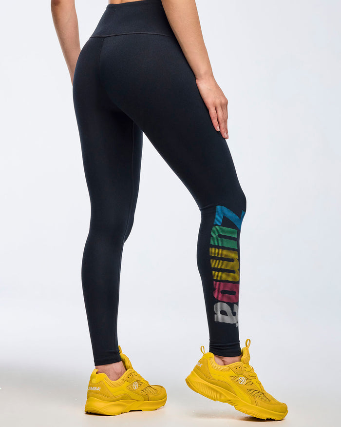 Bold Black # Apres Zumba High Waisted Ankle Leggings