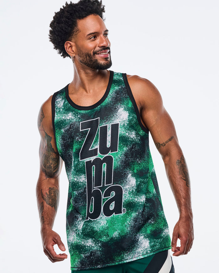 Black/Green # Apres Zumba Men's Basketball Tank