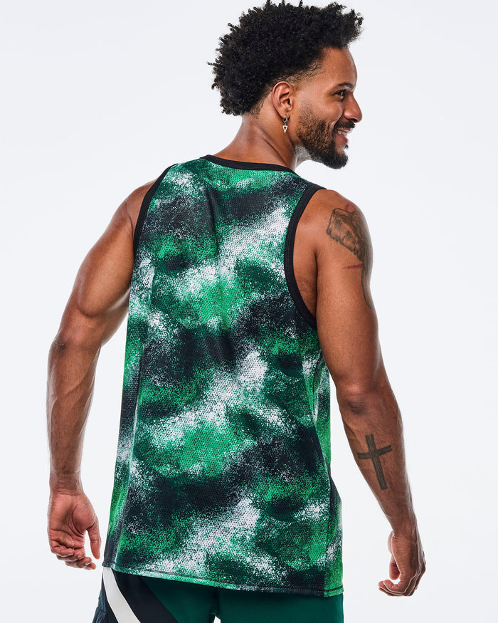 Black/Green # Apres Zumba Men's Basketball Tank