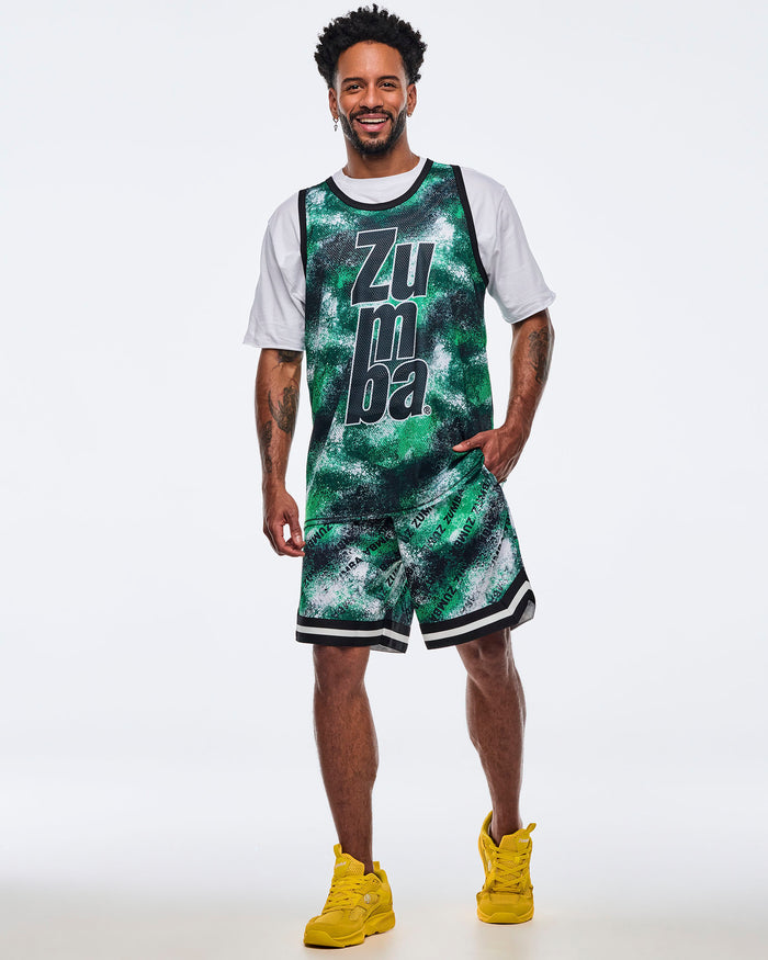 Black/Green # Apres Zumba Men's Basketball Tank
