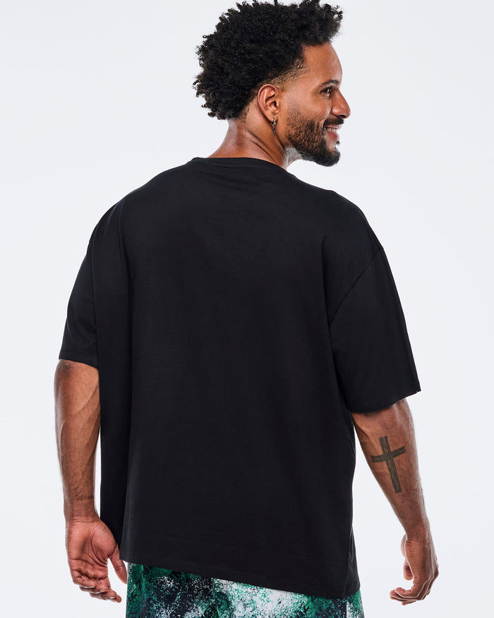 Bold Black # Apres Zumba Men's Crew Neck Tee