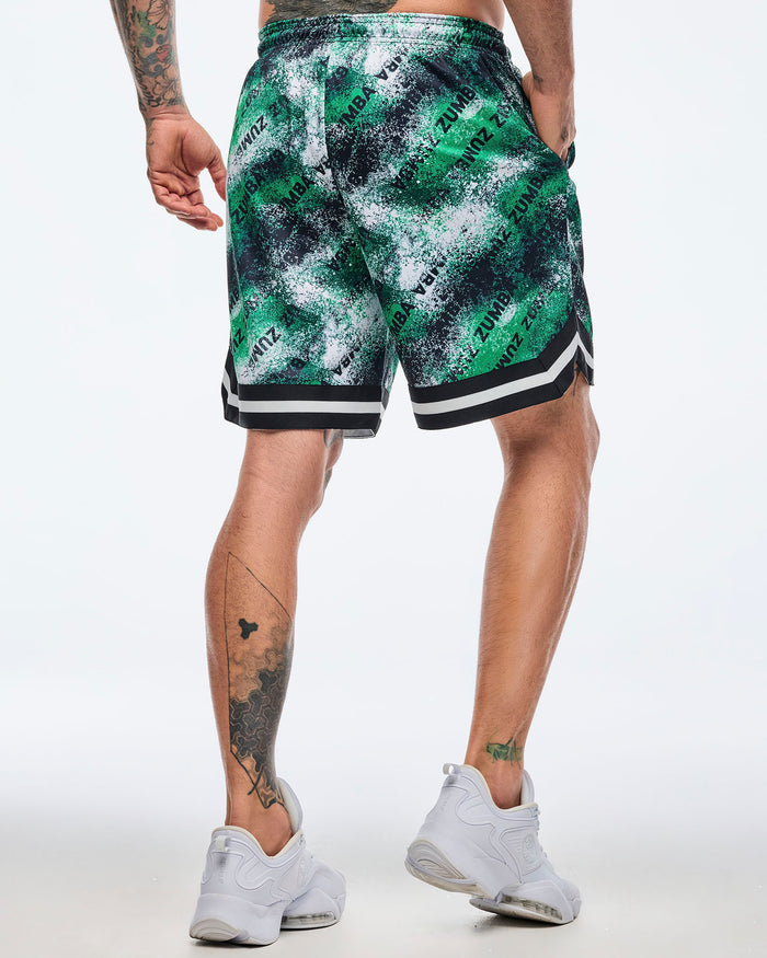 Black/Green # Apres Zumba Men's Mesh Shorts