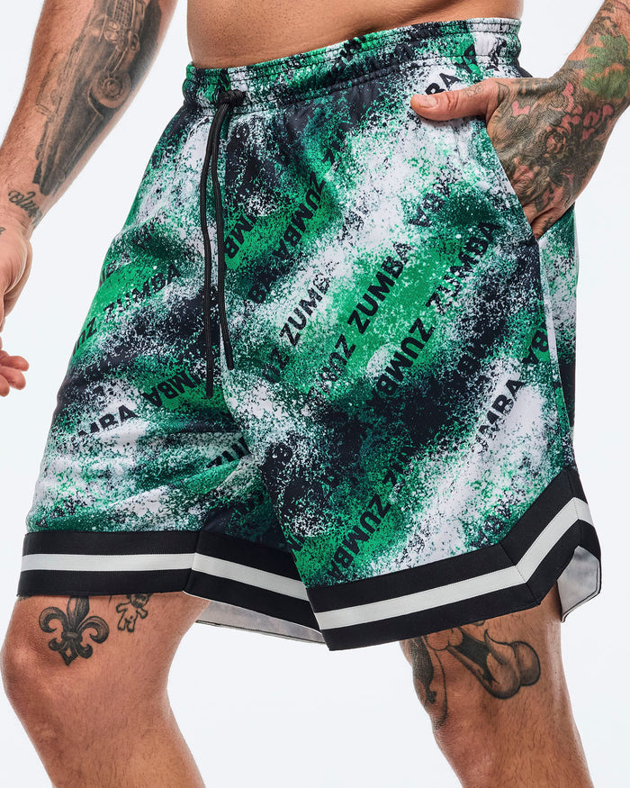 Black/Green # Apres Zumba Men's Mesh Shorts