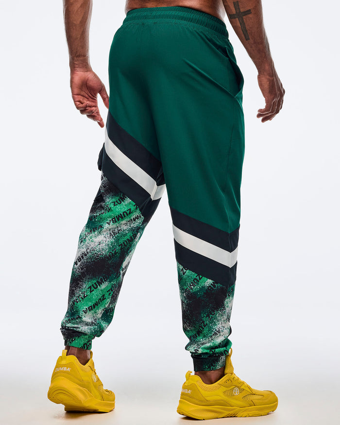 Black/Green # Apres Zumba Men's Woven Cargo Pants