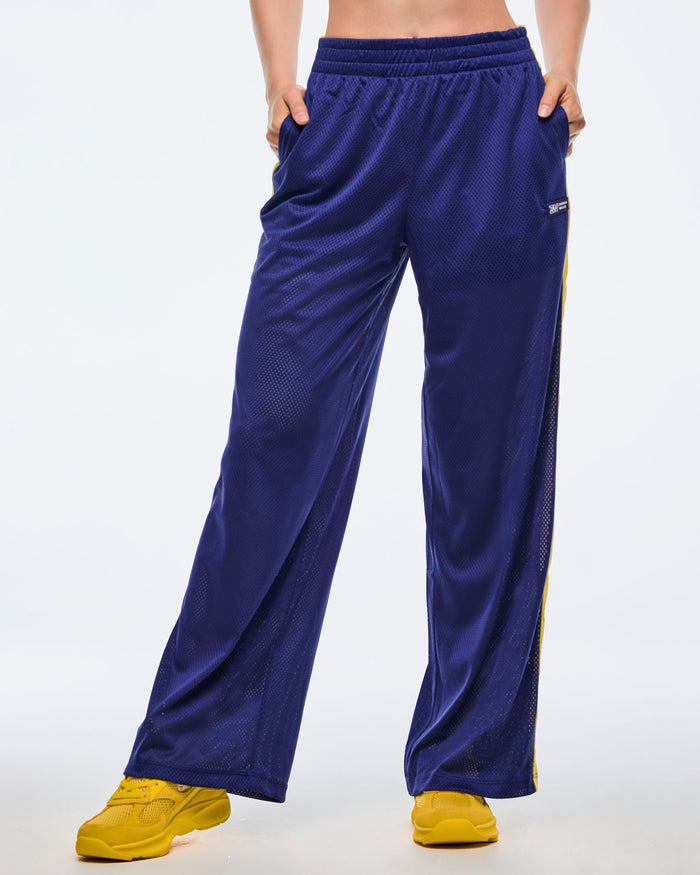 Soft Navy # Apres Zumba Mesh Pants With Inner Shortie