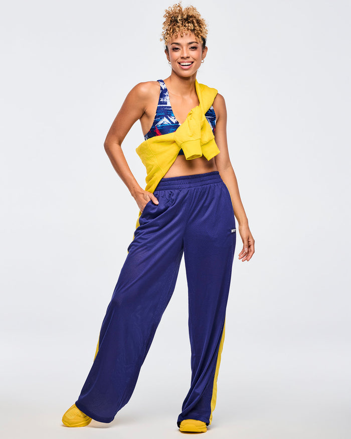 Soft Navy # Apres Zumba Mesh Pants With Inner Shortie